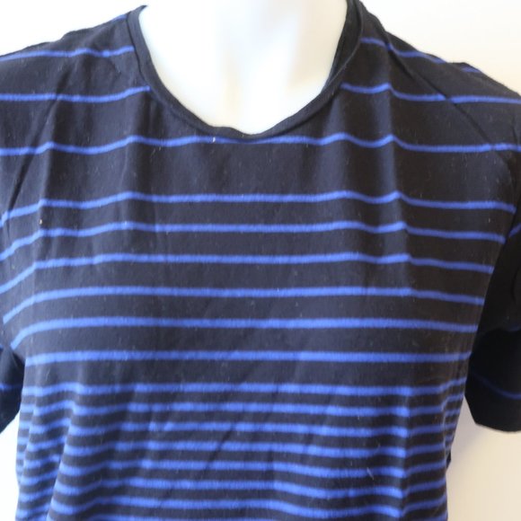 Y-3 YOHJI YAMAMOTO BLACK BLUE STRIPED T-SHIRT M* - Picture 3 of 11